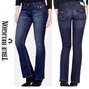 True Religion Flat Pocket Low Rise Straight Jeans 10-752 Size 26